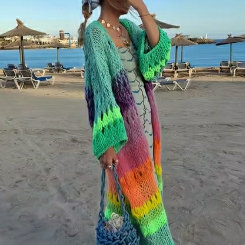 NEW! Gorgeous Colorful Gradient Knit Cardigan